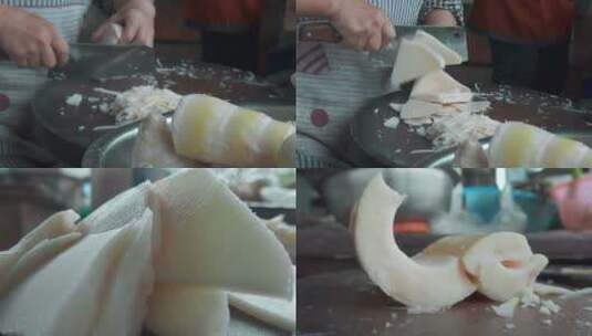 酸笋视频广西传统调味佳品餐厅酸笋特写高清在线视频素材下载