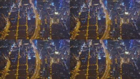 浦西延安高架夜景延时摄影高清在线视频素材下载