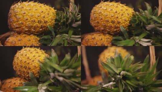 水果菠萝凤梨的各部分高清在线视频素材下载