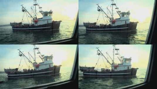 渔夫在开阔的水域航行高清在线视频素材下载