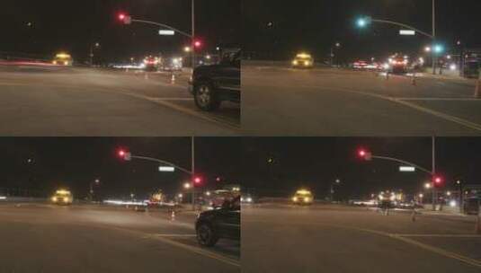 延时拍摄夜晚街道上的汽车高清在线视频素材下载