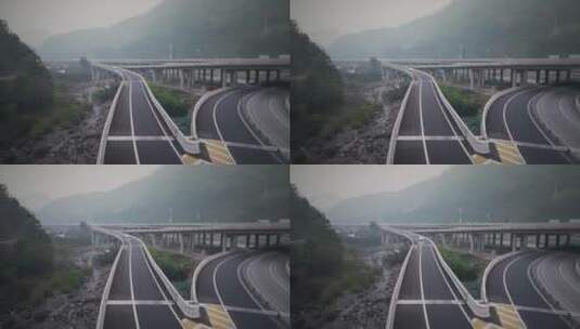 在建公路航拍大山高速公路高清在线视频素材下载