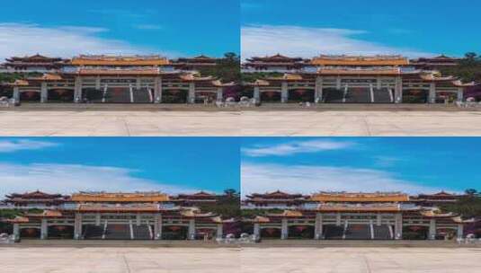 福建莆田湄洲岛妈祖祖庙大牌坊延时摄影高清在线视频素材下载