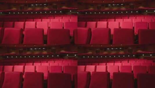 移动轨道拍摄空的剧场座位区高清在线视频素材下载