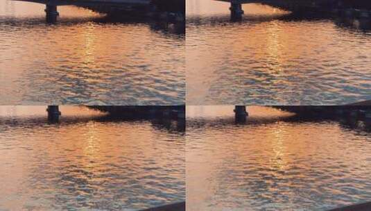 夕阳|波光粼粼|河水高清在线视频素材下载