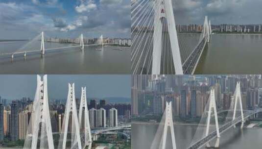 武汉二七长江大桥合集高清在线视频素材下载