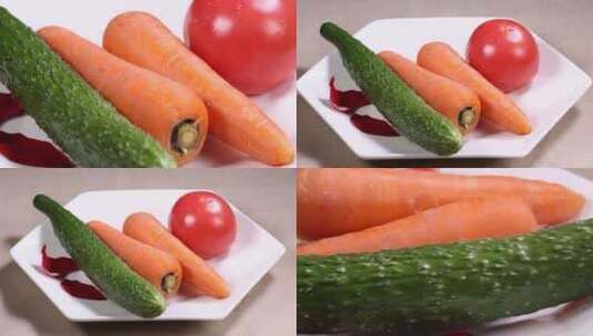 【镜头合集】蔬菜时蔬胡萝卜西红柿番茄高清在线视频素材下载