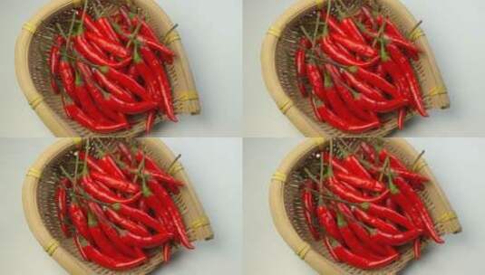 小红辣椒食材调味品高清在线视频素材下载
