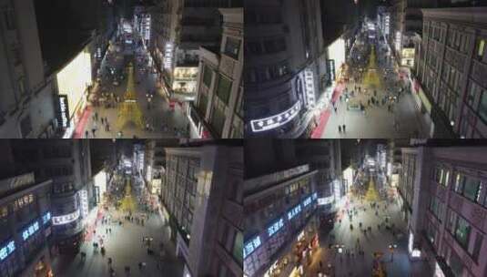 江西南昌胜利路步行街航拍高清在线视频素材下载
