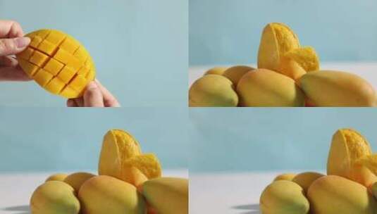 热带芒果实拍夏季水果广告海南芒果台农芒果高清在线视频素材下载