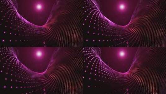 粉色灯光粒三维粒子矩阵扭曲空间背景素材高清在线视频素材下载