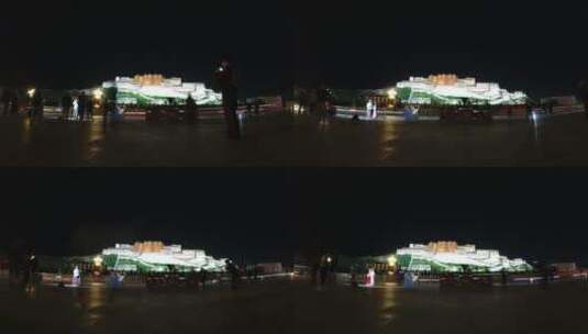 布达拉宫广场夜晚延时摄影高清在线视频素材下载