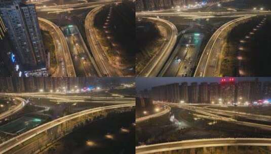 航拍城市立交桥4K高清在线视频素材下载