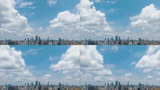 上海航拍天空云彩延时云层变化高楼大厦高清在线视频素材下载