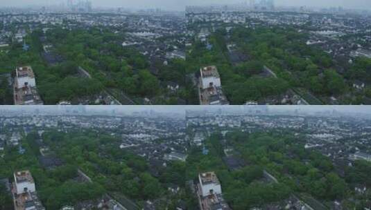 城市景观 航拍苏州拙政园 全景 鸟群 夏高清在线视频素材下载