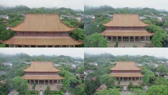 航拍南岳衡山大庙景区圣帝殿高清在线视频素材下载