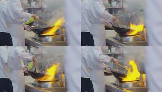 厨师在后厨炒菜高清在线视频素材下载