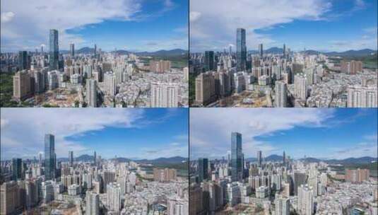深圳城市蓝天白云航拍延时高清在线视频素材下载