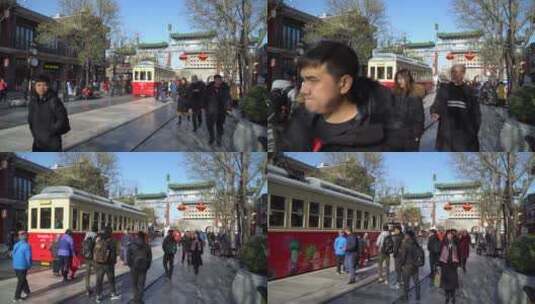 4k北京前门大栅栏街道高清在线视频素材下载