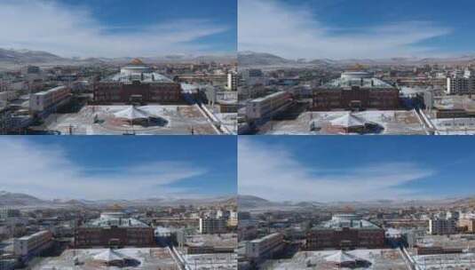 航拍甘孜州石渠县县城大景 冬天白天（3）高清在线视频素材下载