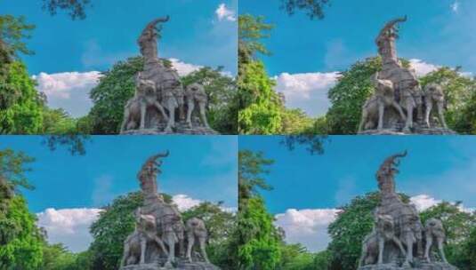 【正版素材】广州越秀五羊塑像高清在线视频素材下载
