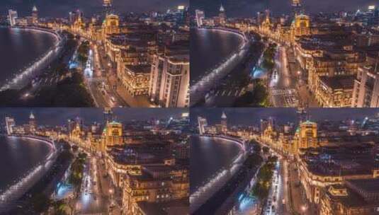 4K上海外滩繁华夜景高清在线视频素材下载