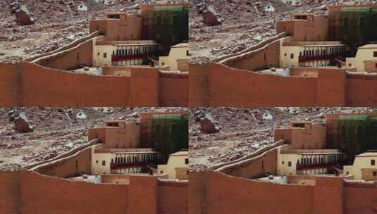 高大的修道院围墙高清在线视频素材下载