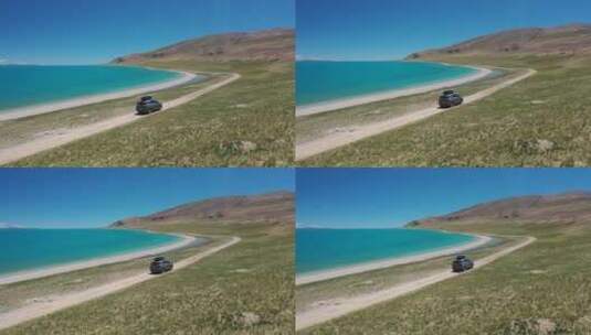 西藏班戈县色林错高原湖泊自驾游风光高清在线视频素材下载
