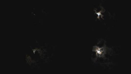 夜晚月光透过云层的延时摄影高清在线视频素材下载