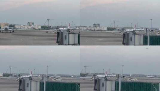 杭州萧山机场国航航班起飞高清在线视频素材下载