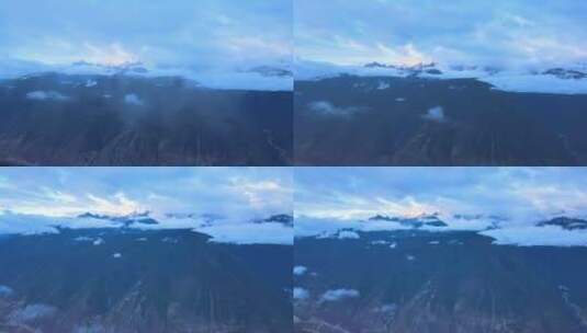 4K航拍梅里雪山云雾缭绕高清在线视频素材下载