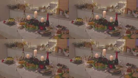 丰盛的圣诞晚餐高清在线视频素材下载