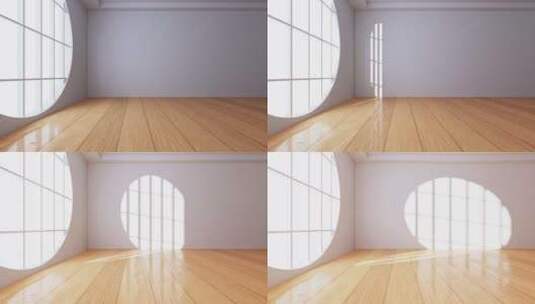 空房间室内建筑场景3D渲染高清在线视频素材下载