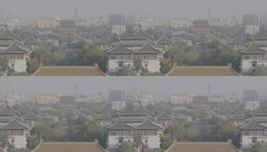 俯拍北京 北京中轴线 鼓楼高清在线视频素材下载