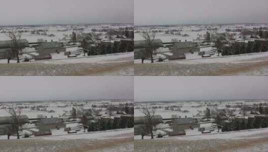 大雪覆盖的城市房屋高清在线视频素材下载