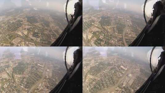 翱翔 在城市上空高清在线视频素材下载
