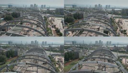 在建的城市轨道交通地铁 高铁高架桥高清在线视频素材下载