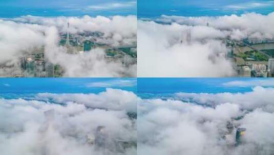 4K广州中轴线云海延时高清在线视频素材下载