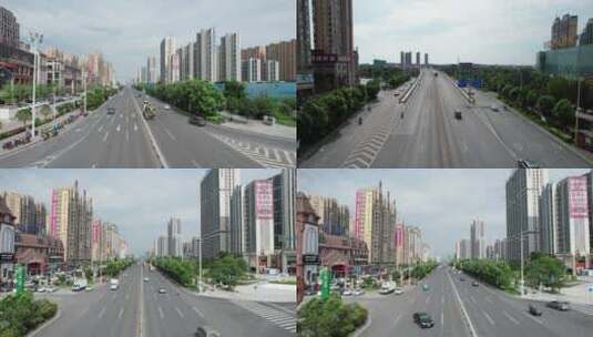 湖南省衡阳市船山大道城市交通航拍4k合集高清在线视频素材下载