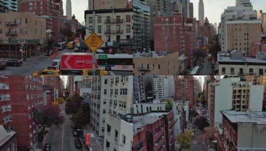 城市航拍纽约帝国大厦摩天大楼纽约街道高清在线视频素材下载