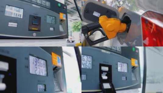 加油站汽车加油油表字跳动油价上涨汽油高清在线视频素材下载