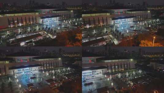 武昌火车站夜景侧移镜头高清在线视频素材下载