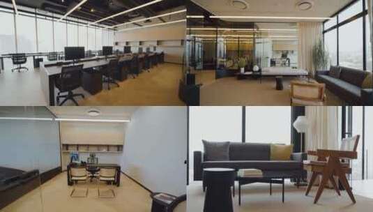 创意办公室设计时尚办公环境简约会议室空镜高清在线视频素材下载
