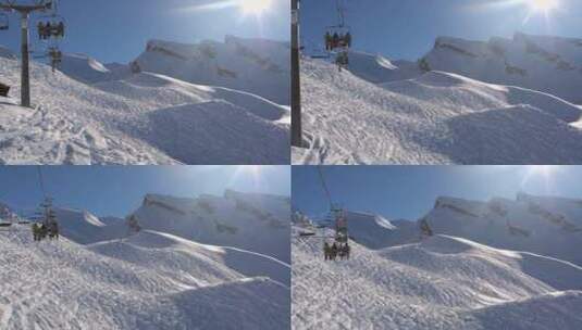 滑雪场 野外 缆车高清在线视频素材下载