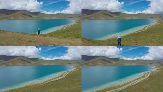 西藏羊卓雍措羊湖高清在线视频素材下载