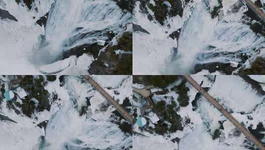 冬日瀑布高清在线视频素材下载