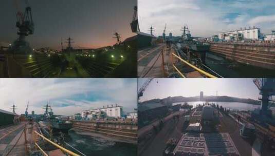4K造船修船厂延时高清在线视频素材下载