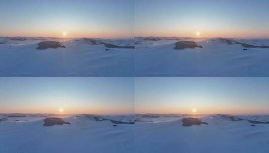 林海雪原雾凇夕照高清在线视频素材下载