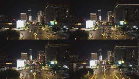 昆明城市夜景灯光秀航拍高清在线视频素材下载