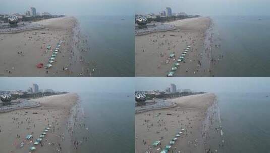 广西北海银沙滩航拍风光高清在线视频素材下载